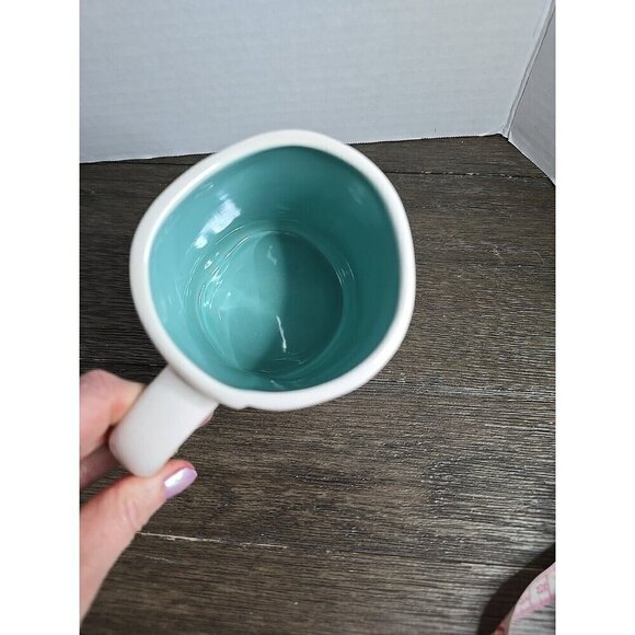 Rae Dunn Magenta I Woke Up Like This Ceramic Mug White Teal Interior Glam - Picture 6 of 7